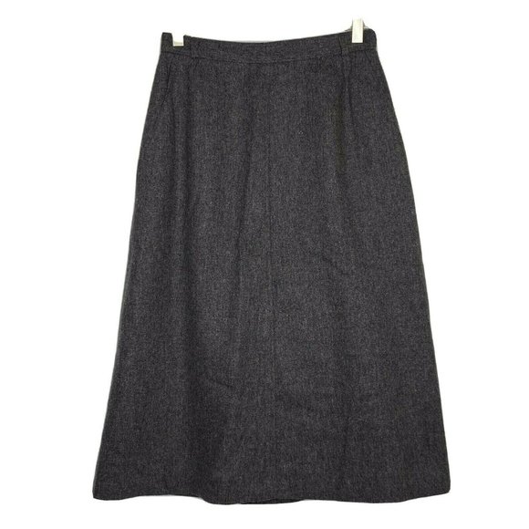 Vintage Koret Size 10 Gray 100% Wool Union Label A Line Knee Length Lined Skirt - Picture 1 of 10